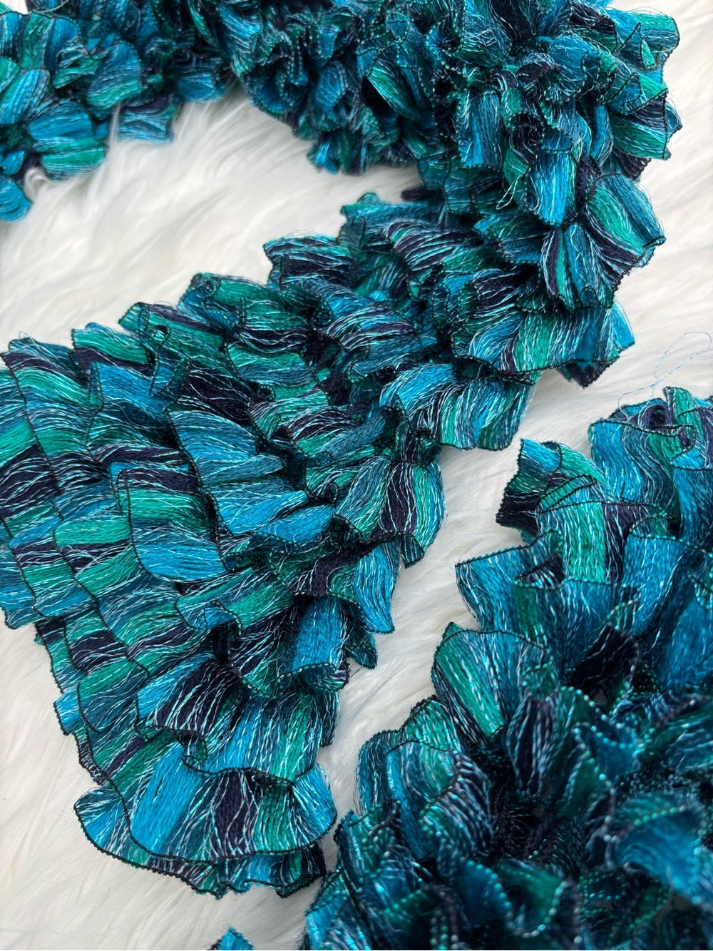 Blue Ruffle Scarf - Picture 2 of 2